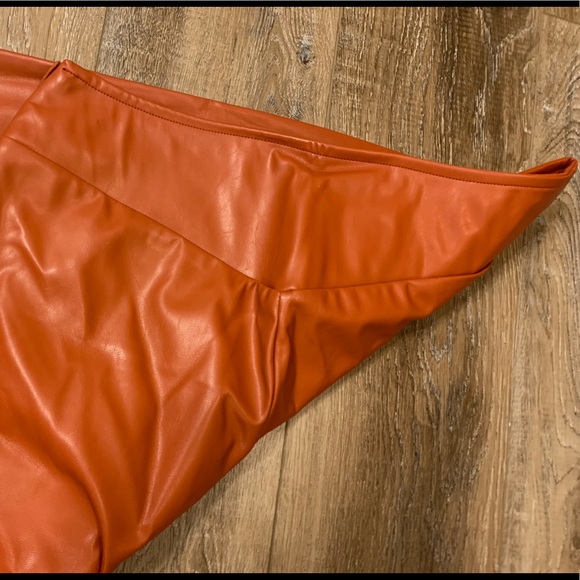 Faux Leather Insulated Zip Pants - Picture 4 of 10